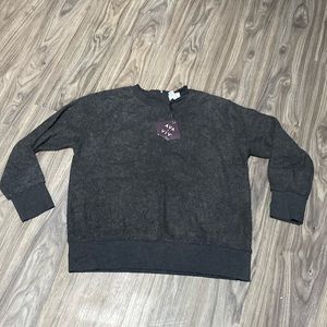 Crewneck Textured Pullover  Ava & Viv Dark Gray 1X